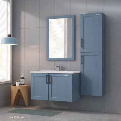 Shower Lexa Banyo Dolabı 85cm Alaska Mavi - SHOWER