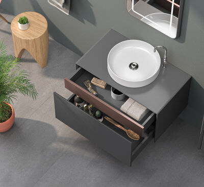 Shower Line Banyo Dolabı 120cm Gül Kurusu - 2