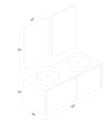 Shower Line Banyo Dolabı 120cm Sardunya - 2