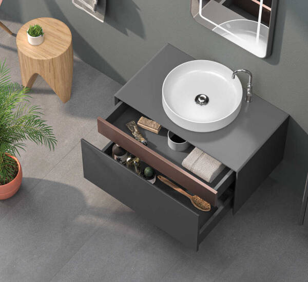 Shower Line Banyo Dolabı 80cm Antrasit - 2