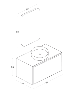 Shower Line Banyo Dolabı 80cm Antrasit - 3