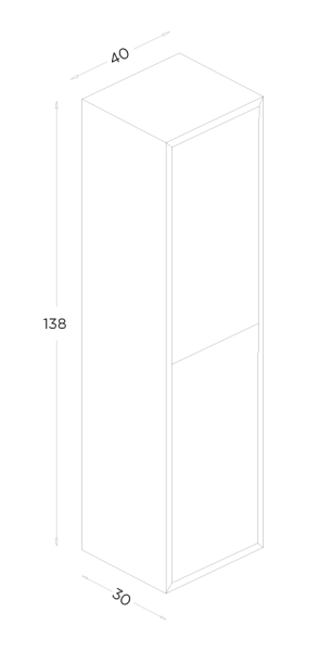 Shower Line Boy Dolabı 40cm Sardunya - 2