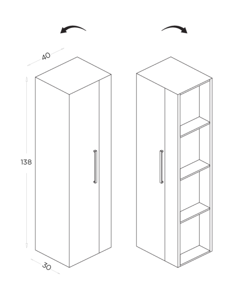 Shower Moon Boy Dolabı 40cm Kanyon-Alaska - 2