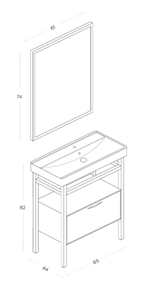 Shower Ordin Banyo Dolabı 65cm Melisa - 2