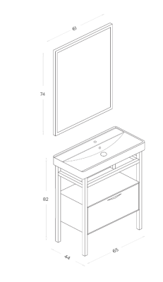 Shower Ordin Banyo Dolabı 65cm Petrol Mavi - 2