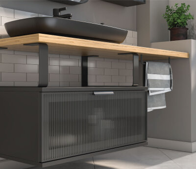 Shower Prestij Banyo Dolabı 130cm Siyah - 2