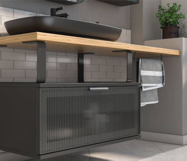 Shower Prestij Banyo Dolabı 130cm Siyah - 2