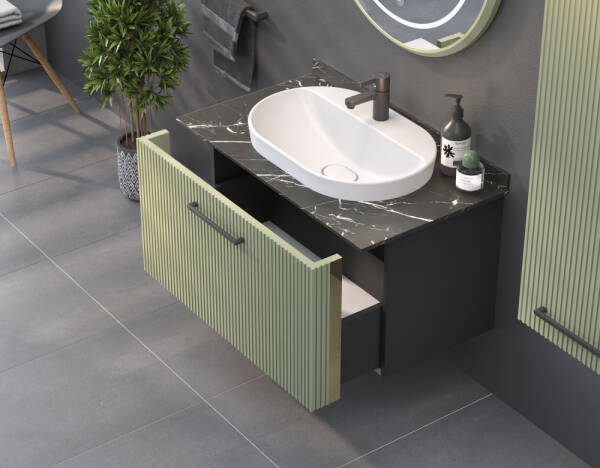 Shower Sıla Banyo Dolabı 85cm Sardunya - 2