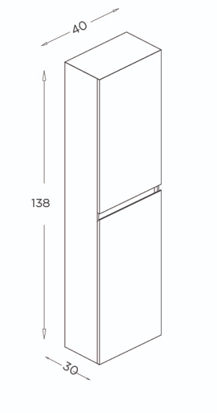 Shower Star Boy Dolabı 40cm Beyaz-İrony - 2