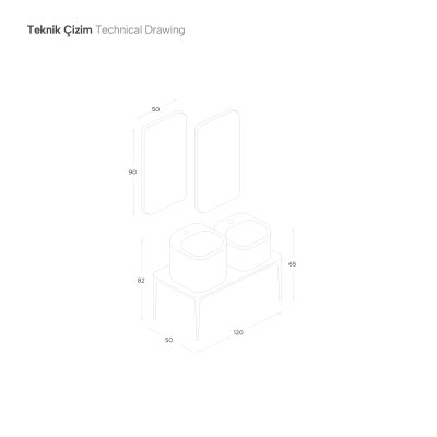 Shower Tios Banyo Dolabı 120cm Sahra - 2