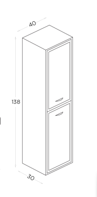 Shower Truva Boy Dolabı 40cm Beyaz - 2