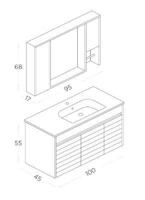 Shower Vesta Banyo Dolabı 100cm Beyaz-Beyaz - 2
