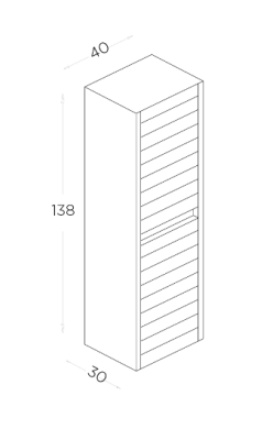 Shower Vesta Boy Dolabı 90cm Kanyon-Beyaz - 2