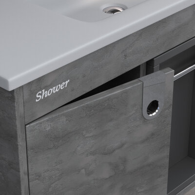 Shower Zaria Banyo Dolabı 85cm İrony-Siyah - 4