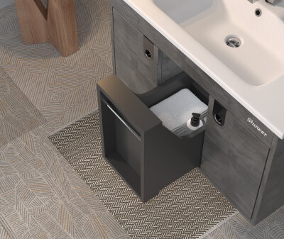 Shower Zaria Banyo Dolabı 85cm İrony-Siyah - 3