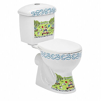 Turkuaz Yumurcak Takım Klozet Arkadan Çıkışlı (SET030006-1) - TURKUAZ
