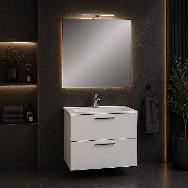 VitrA Mia 75024 Banyo Dolabı 60 Cm 2 Çekmeceli̇ Parlak Beyaz - 1