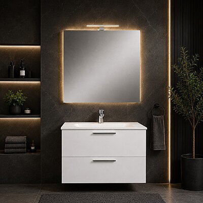 VitrA Mia 75024 Banyo Dolabı 80 Cm 2 Çekmeceli̇ Parlak Beyaz - VİTRA