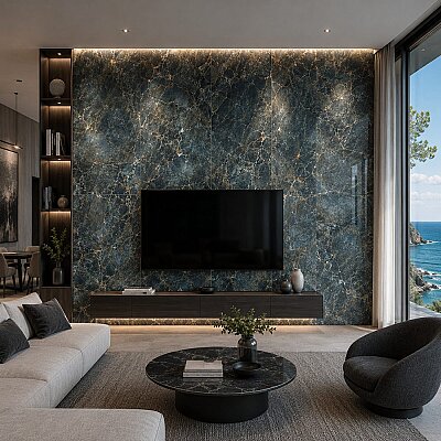 Yurtbay Seramik Atlantic Koyu Mavi Polished Rektifiyeli (60x120cm) - YURTBAY SERAMİK