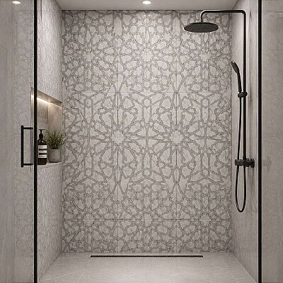 Yurtbay Seramik Bergama Selçuklu Gri Dekor (30x60cm) - YURTBAY SERAMİK