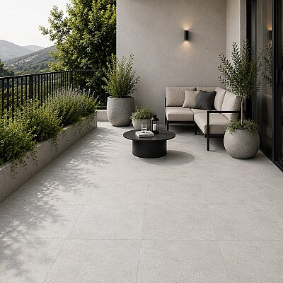 Yurtbay Seramik Cemento Beyaz Sırlı Granit Mat (60x60cm) - YURTBAY SERAMİK