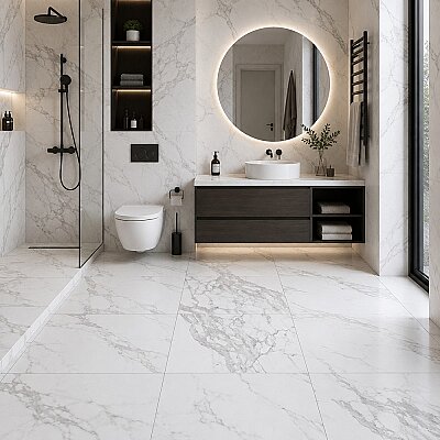 Yurtbay Seramik Eternal Beyaz Polished Sırlı Granit (60x60cm) - YURTBAY SERAMİK