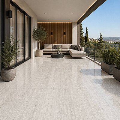 Yurtbay Seramik Travertino Roma Bianco Polished Rek. (60x120cm) - YURTBAY SERAMİK